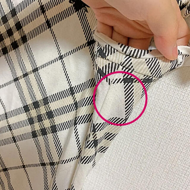 BURBERRY BLUE LABEL(バーバリーブルーレーベル)のBurberry Blue label チェック柄Tシャツ　白　ベージュ　38 レディースのトップス(Tシャツ(半袖/袖なし))の商品写真