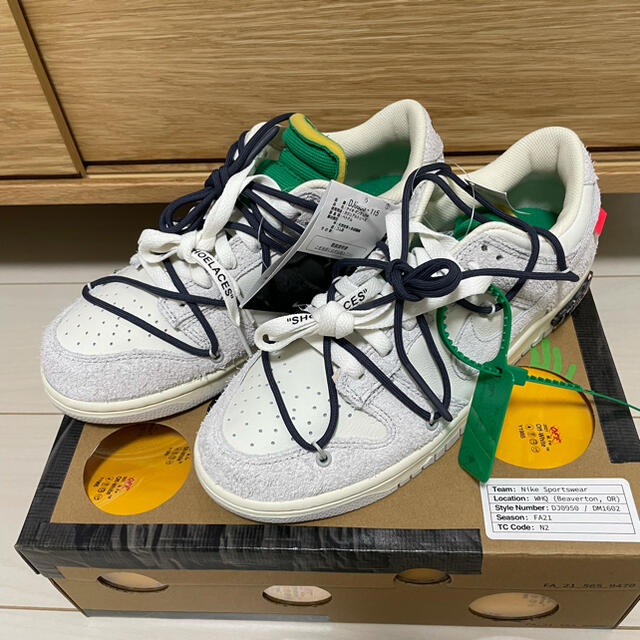 nike dunk off-white 27 20/50靴/シューズ