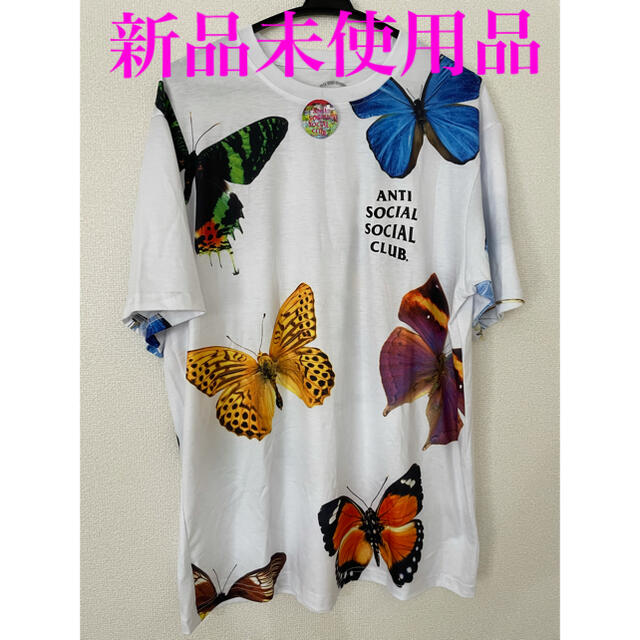 ANTI(アンチ)のAntisocialsocialclub Butterfly Tシャツ　新品　L メンズのトップス(Tシャツ/カットソー(半袖/袖なし))の商品写真