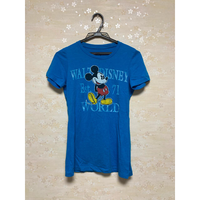 Disney(ディズニー)のディズニー　ミッキーマウス　Tシャツ　ブルー レディースのトップス(Tシャツ(半袖/袖なし))の商品写真