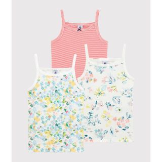 プチバトー(PETIT BATEAU)の新品未使用　プチバトー 4a プリントキャミソール３枚組　花柄／ミラレ柄(下着)