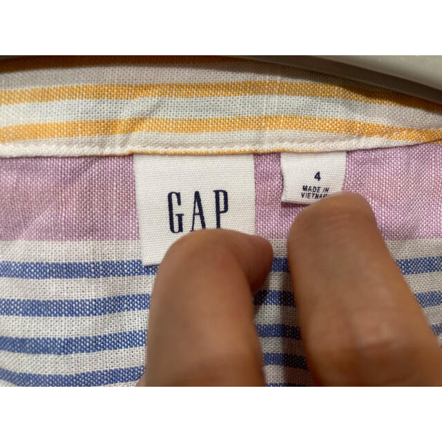 GAP(ギャップ)の【専用】GAP リネンコットン シャツワンピース マルチカラー ストライプ 4  レディースのワンピース(ロングワンピース/マキシワンピース)の商品写真