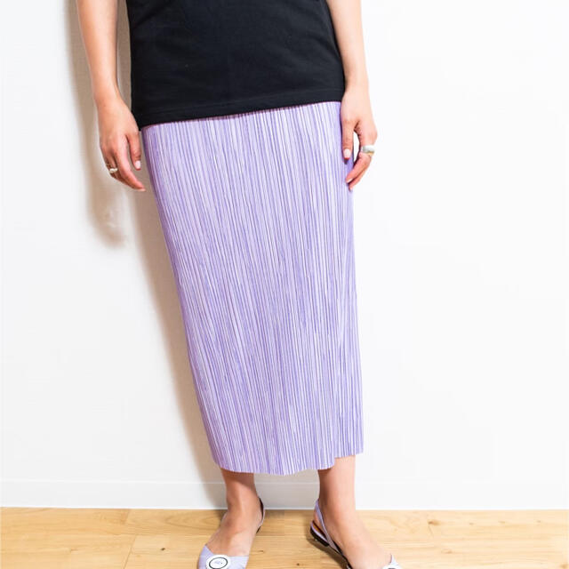 mite  プリーツスカート　パープル レディースのスカート(ロングスカート)の商品写真