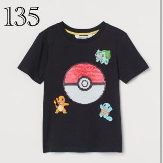 エイチアンドエム(H&M)の《最新作》新品未開封　ポケモン　スパンコール　Tシャツ 135/140(Tシャツ/カットソー)