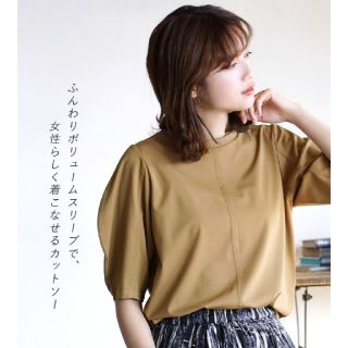 プルオーバー カットソー ぽわん袖 パフスリーブ M 半袖 Tシャツ(カットソー(半袖/袖なし))