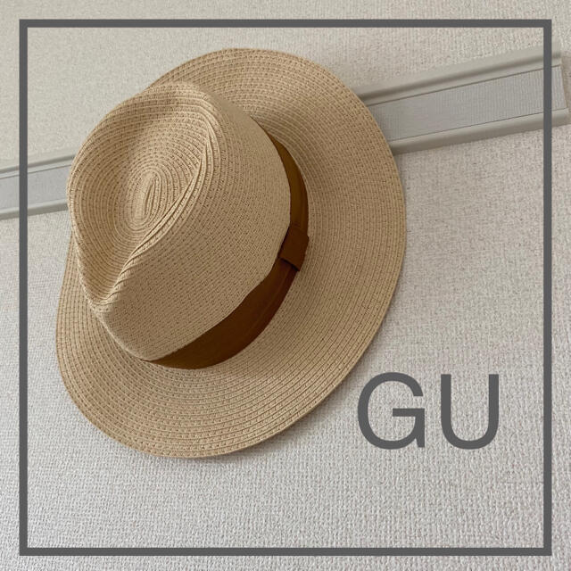 GU(ジーユー)の【GU】 レディース 麦わら帽子 ストローハット  ベージュ　 レディースの帽子(麦わら帽子/ストローハット)の商品写真