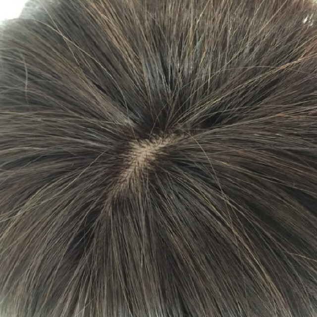 部分ウィッグ　レミー人毛100％　ヘアピース薄毛