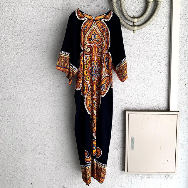 Vintage African print maxi one-piece