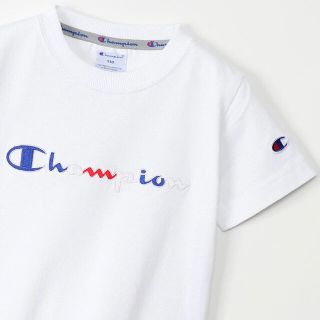 チャンピオン(Champion)の新品 未使用 チャンピオン キッズ 刺繍 Tシャツ 白色 140センチ ジュニア(Tシャツ/カットソー)