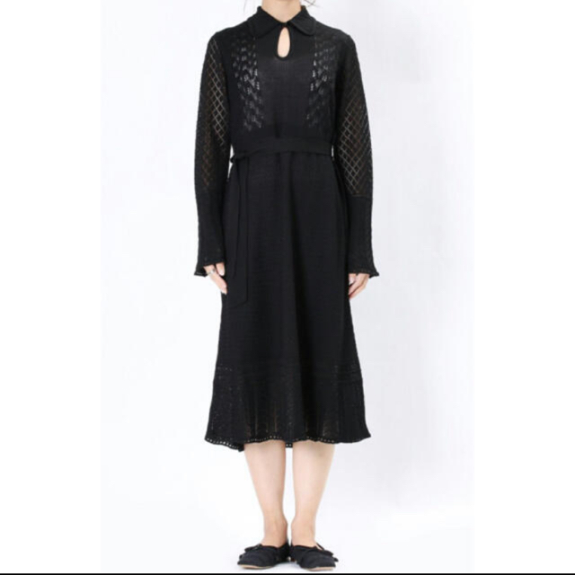 mame(マメ)のMame Kurogouchi21ss Knitted Lace Dress レディースのワンピース(ロングワンピース/マキシワンピース)の商品写真