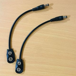 エフェクター ＡＣアダプター→9V電池 変換用ジャック 約15cm 2個セット