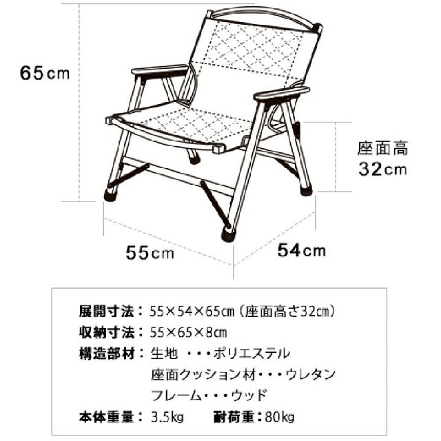 QC-WLC キャンプ ローチェア　2脚