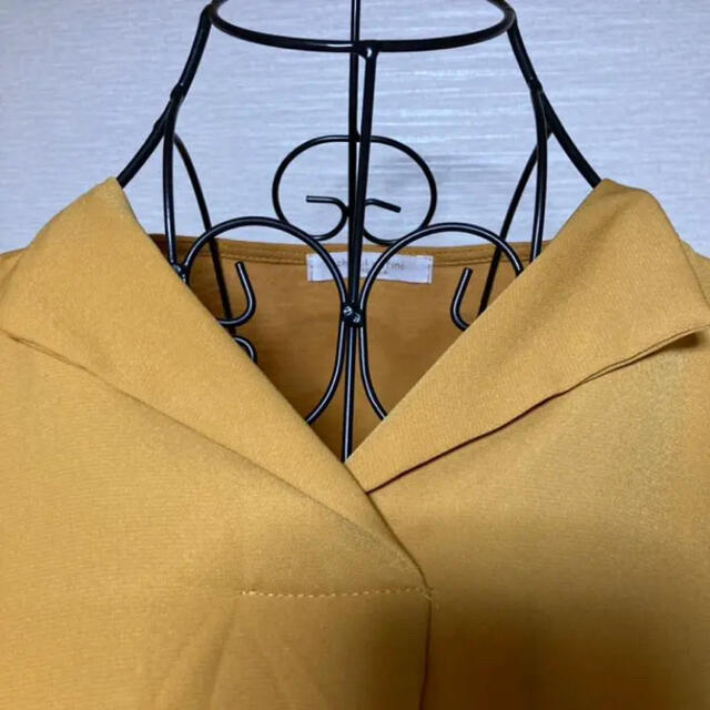 chocol raffine robe(ショコラフィネローブ)のマスタードカラーの異素材カットソー (T-04) レディースのトップス(カットソー(半袖/袖なし))の商品写真