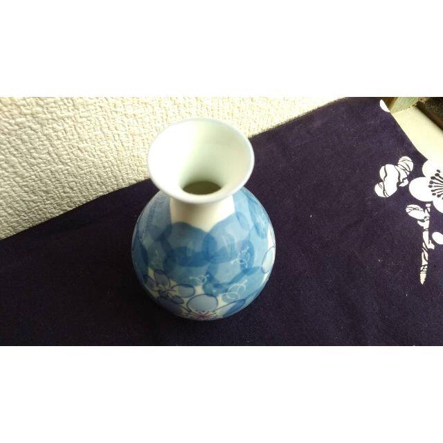 年代不明 波佐見焼 高山陶器 徳利とっくり 青白系 色絵 花柄 酒器 古伊万里