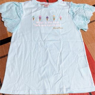 メゾピアノジュニア(mezzo piano junior)のメゾピアノジュニアmezzo pianoサイズM150ソフトクリーム柄Tシャツ(Tシャツ/カットソー)