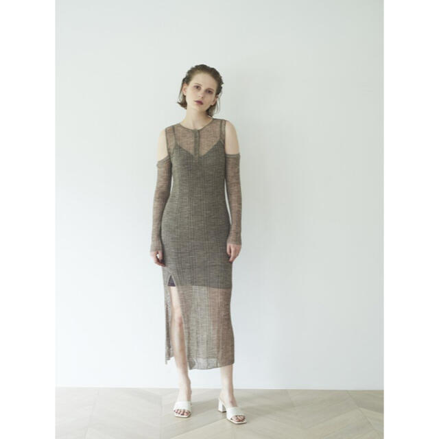 Rosary moon(ロザリームーン)のRosarymoon Shear Knit Arm-cover Dress レディースのワンピース(ロングワンピース/マキシワンピース)の商品写真