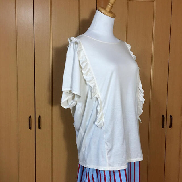 【美品】ゆったりフリルカットソー&お洒落ストライプスカート セット まとめ売り 4