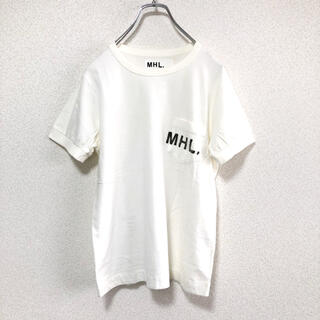 マーガレットハウエル(MARGARET HOWELL)の定番 MHL エムエイチエル ポケットTシャツ ホワイト サイズ3(Tシャツ(半袖/袖なし))