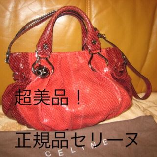 celine - 超美品！セリーヌピロースモールパイソン型押しエナメル２way