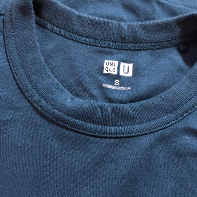 UNIQLO(ユニクロ)の【中古】UNIQLO クルーネックTシャツ（半袖）　ブルー　S レディースのトップス(Tシャツ(半袖/袖なし))の商品写真