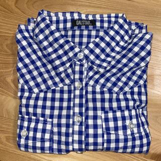 ギャルスター(GALSTAR)のブロック青チェック　襟付きシャツ　M(シャツ/ブラウス(長袖/七分))