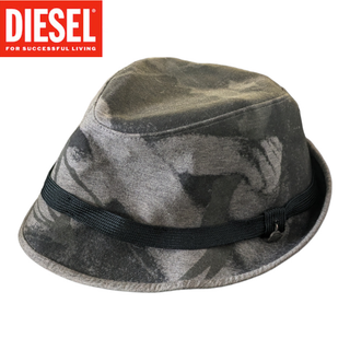 ディーゼル(DIESEL)のDIESEL グレー グラフィック プリント ハット(ハット)