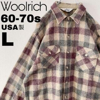 60s70s USA製 ウールリッチ シャツジャケット メンズL ヴィンテージ(シャツ)