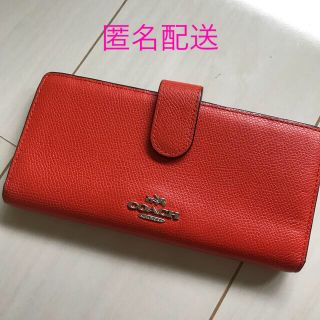 コーチ(COACH)のコーチ　スリム　長財布　オレンジ(財布)