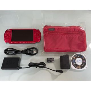 プレイステーションポータブル(PlayStation Portable)の美品　PSP-3000  ラディアントレッド(携帯用ゲーム機本体)