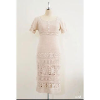 Linen-blend Crochet Summer Dress 美品 春夏秋冬
