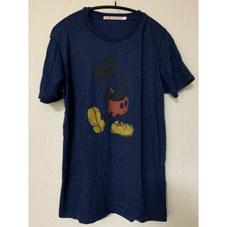 ミッキーマウス(ミッキーマウス)のユニクロ×ミッキーマウスTシャツ　紺　S(Tシャツ/カットソー(半袖/袖なし))