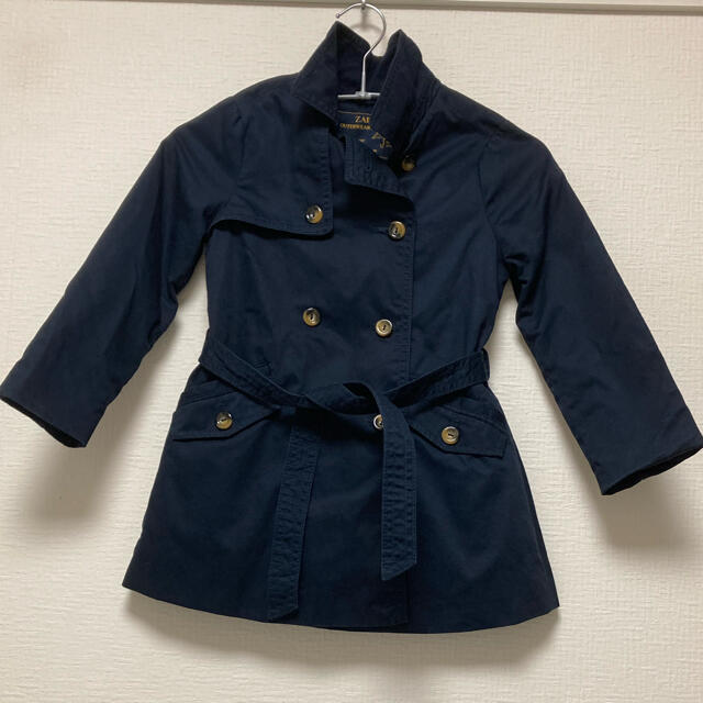 ZARA KIDS(ザラキッズ)のZARA kids トレンチコート　110 ネイビー キッズ/ベビー/マタニティのキッズ服女の子用(90cm~)(コート)の商品写真