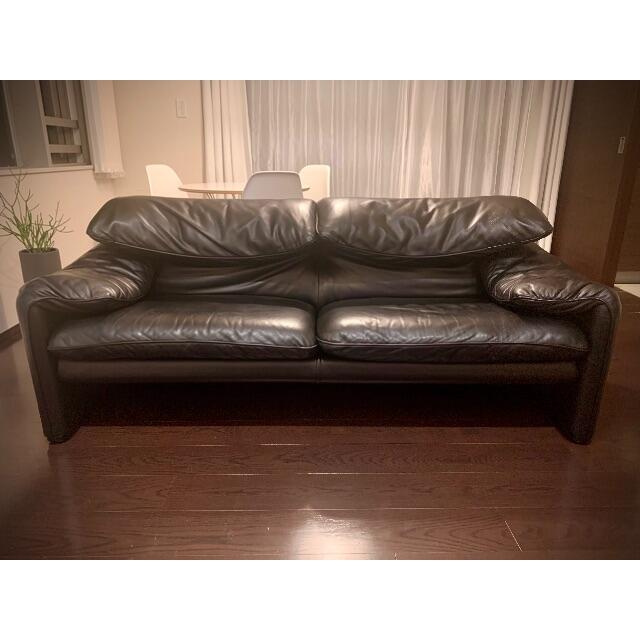 黒本革ソファ(マラルンガ,E-comfort品,sofa,革,定価33万円〜)ソファ/ソファベッド