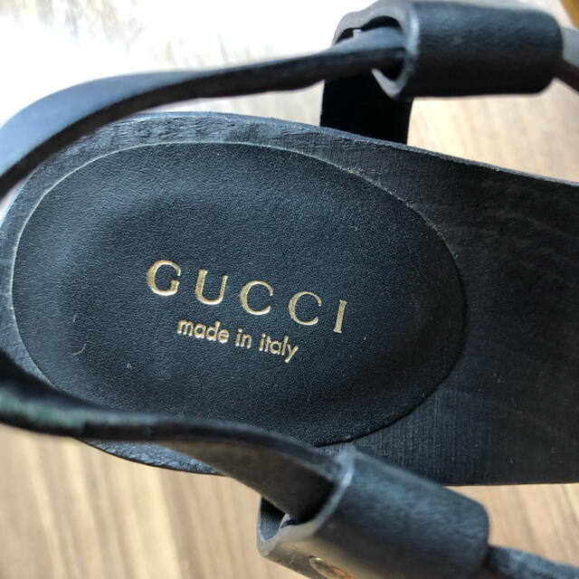 Gucci - 美品 GUCCI グッチ イタリア製 ハイヒール サンダル 木製 黒