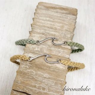 波　二本セット　ハンドメイド　ブレスレット　ミサンガ(サーフィン)