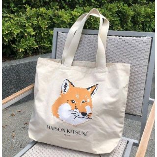 メゾンキツネ(MAISON KITSUNE')の◆新品◆ メゾンキツネ トートバッグ FOX HEAD エクリュ(トートバッグ)