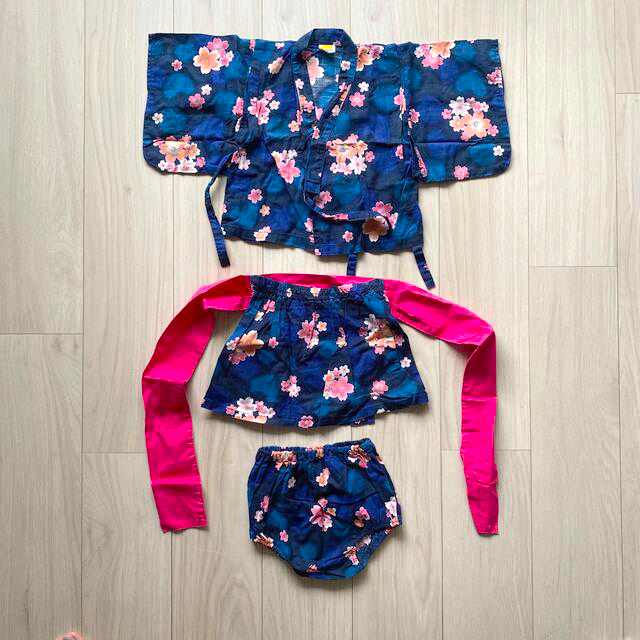 mou jon jon(ムージョンジョン)のMouJonJon キッズ浴衣　女の子用　90センチ キッズ/ベビー/マタニティのキッズ服女の子用(90cm~)(甚平/浴衣)の商品写真