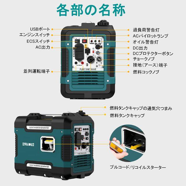 決算セール／インバーター発電機/防音型 正弦波 最大出力1.88K/PSE承認/