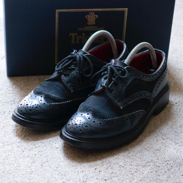 trickers トリッカーズ　ウイングチップ　スエード　コンビ　ネイビー　レアドレス/ビジネス