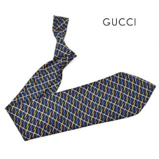 グッチ(Gucci)の《一点物》GUCCI ネクタイ ネイビー シルク100% オールドグッチ(ネクタイ)