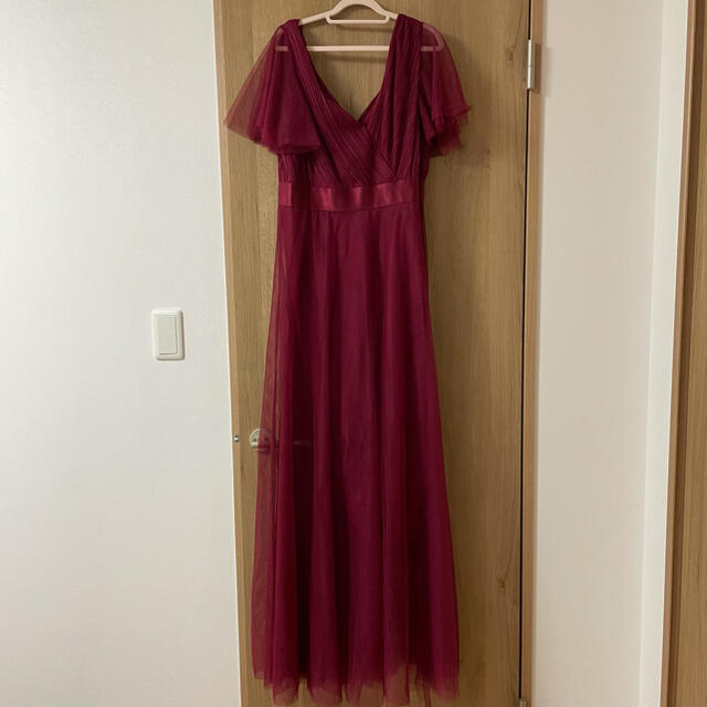 【値下げ】ワインレッド / イブニングドレス レディースのフォーマル/ドレス(ロングドレス)の商品写真