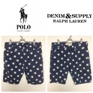 デニムアンドサプライラルフローレン(Denim & Supply Ralph Lauren)のPOLO denim & supply 星 総柄 ショート ハーフ パンツ 32(ショートパンツ)