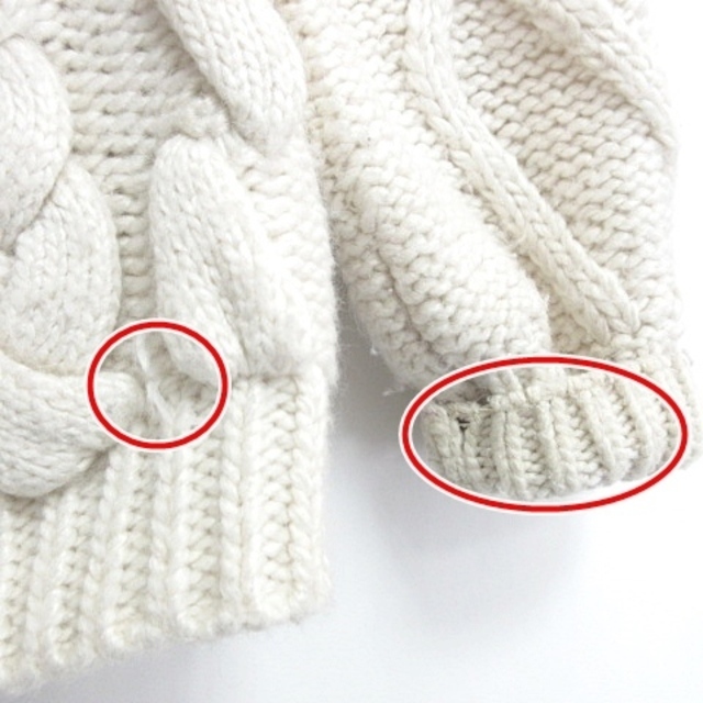 UNIF(ユニフ)のユニフ UNIF ケーブルニット セーター ハイネック 長袖 白 ホワイト メンズのトップス(ニット/セーター)の商品写真