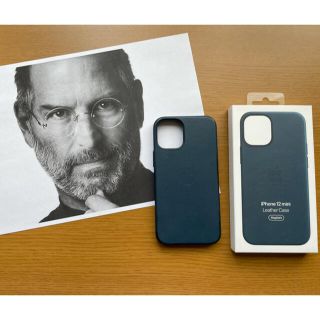 アップル(Apple)の【Apple純正】 iPhone 12 miniレザーケース パシフィックブルー(iPhoneケース)