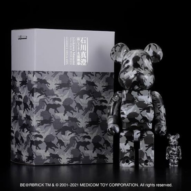 BE@RBRICK 石川真澄 猫しぐさ 名採模様 100% ＆ 400