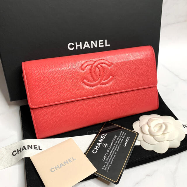 マトラッセCHANEL シャネル 極美品 デカココ ステッチ フラップ ウォレット 財布