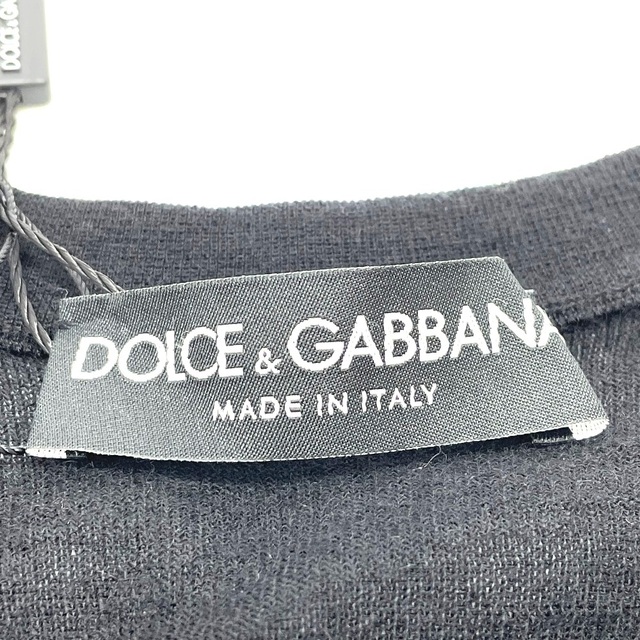 ドルチェアンドガッバーナ DOLCE&GABBANA ラウンドネック FNL19K クリスタルボタン トップス アウター カーディガン カシミヤ ブラック 未使用