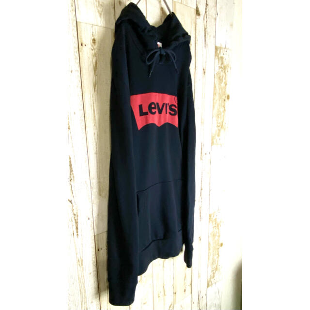 Levi's(リーバイス)のLevi′s リーバイス　パーカー　ロゴ入り　ネイビー　男女兼用　ダボっと　M メンズのトップス(パーカー)の商品写真
