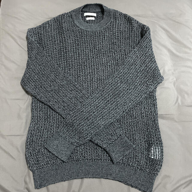 yoke LARGE MESHED CREW NECK RIB KNIT値下げ中