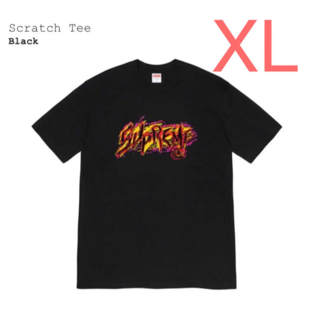 【黒XL】scratch Tee  SUPREMETシャツ/カットソー(半袖/袖なし)